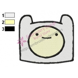 Finn Face Adventure Time Embroidery Design